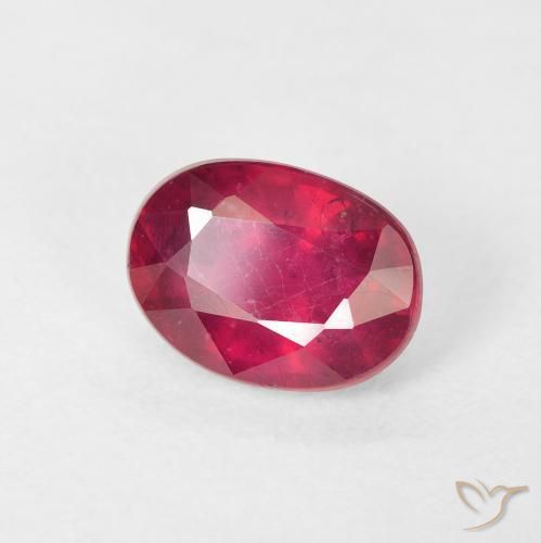 2.17 ct Red Ruby Stone, Natural Ruby in Oval Facet Shape for Sale