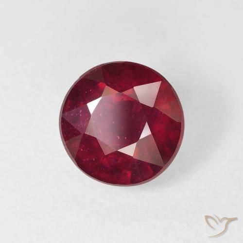 3.93 ct Red Ruby Stone, Natural Ruby in Round Facet Shape for Sale