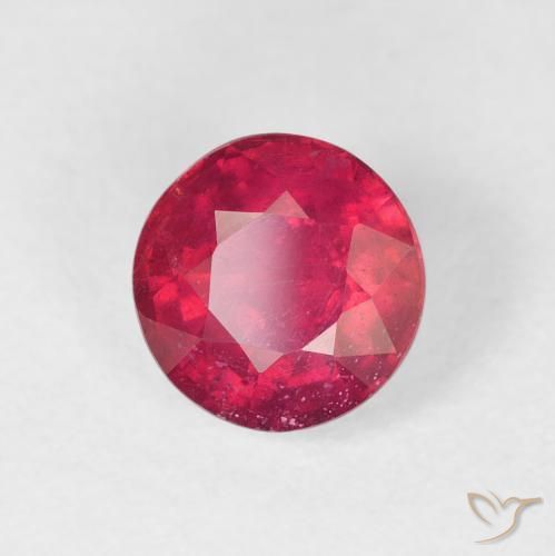 2.10 ct Red Ruby Stone, Natural Ruby in Round Facet Shape for Sale