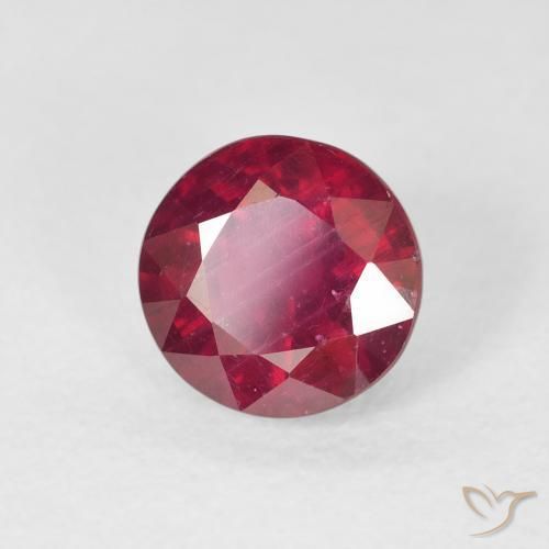2.88 ct Red Ruby Stone, Natural Ruby in Round Facet Shape for Sale