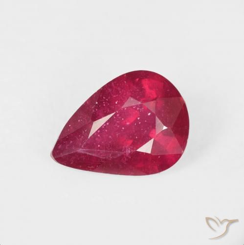 1.39ct Natural Light Red Ruby, Pear Shape, VS-SI