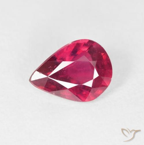 1.40ct Natural Jam Red Ruby, Pear Shape, VS-SI