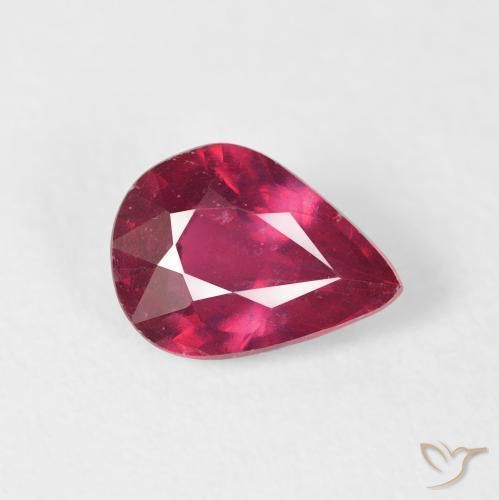 1.40 ct Red Ruby Stone, Natural Ruby in Pear Facet Shape for Sale