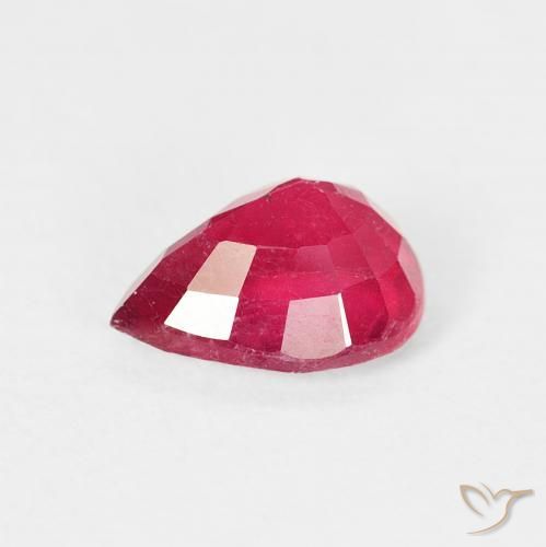 Ruby Gemstone in 8 x 6 mm (calibrated) Size for Sale, Ruby Stone in Reddish Pink Color