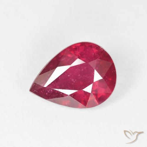 1.61ct Natural Deep Red Ruby, Pear Shape, VS-SI