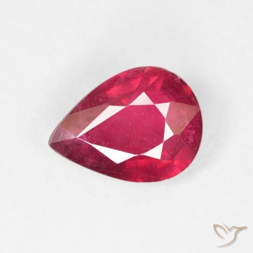 1.32ct Natural Deep Crimson Ruby, Pear Shape, VS-SI