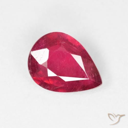 1.32 ct Red Ruby Stone, Natural Ruby in Pear Facet Shape for Sale
