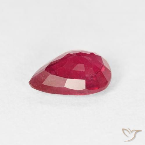 Ruby Gemstone in 8 x 5 mm (calibrated) Size for Sale, Ruby Stone in Medium Red Color