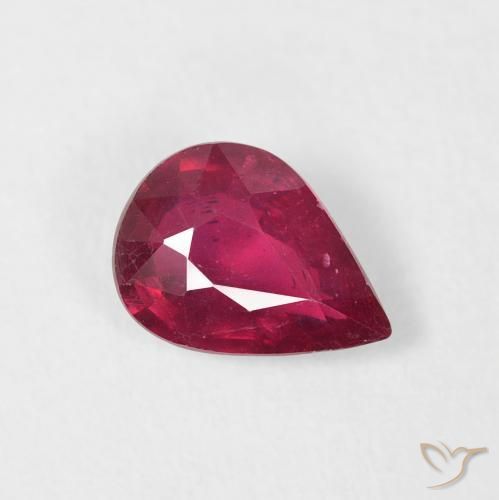 1.19 ct Red Ruby Stone, Natural Ruby in Pear Facet Shape for Sale