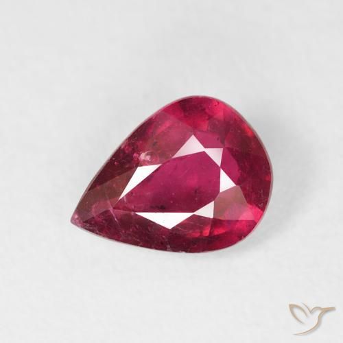 1.26ct Natural Jam Red Ruby, Pear Shape, VS-SI