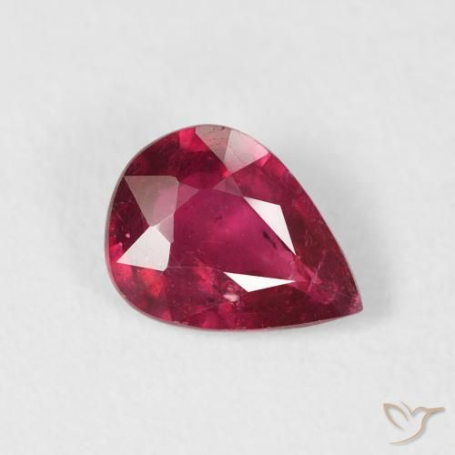 1.26 ct Red Ruby Stone, Natural Ruby in Pear Facet Shape for Sale