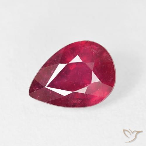 1.72ct Natural Deep Red Ruby, Pear Shape, VS-SI
