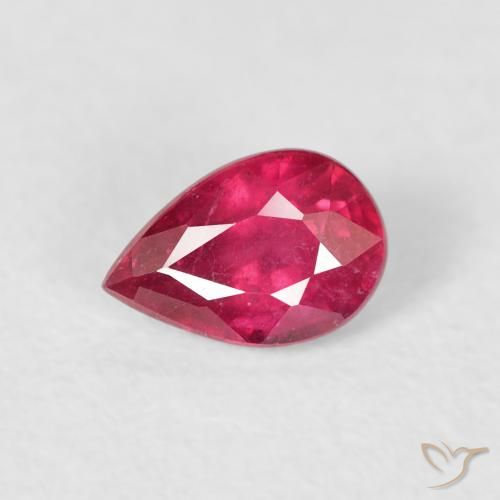 0.70ct Natural Pinkish Red Ruby, Pear Shape, VS-SI