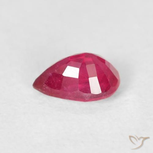 Ruby Gemstone in 6.2 x 4.2 mm Size for Sale, Ruby Stone in Pinkish Red Color