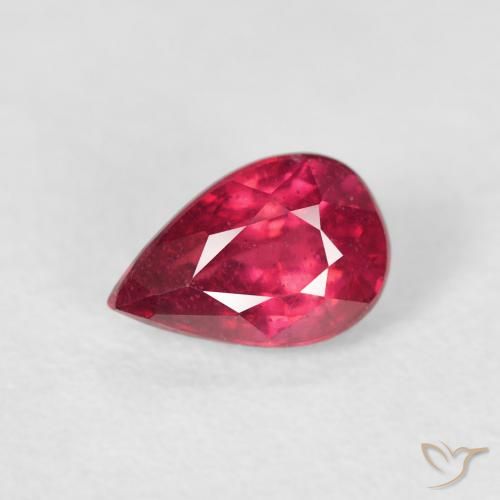 0.73ct Natural Light Red Ruby, Pear Shape, VS-SI