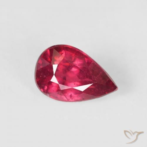 0.73 ct Red Ruby Stone, Natural Ruby in Pear Facet Shape for Sale