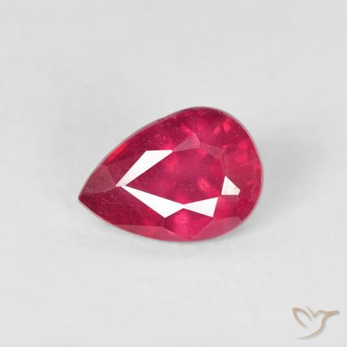 0.60ct Natural Reddish Pink Ruby, Pear Shape, VS-SI