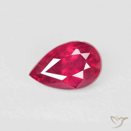 0.70ct Natural Deep Crimson Ruby, Pear Shape, VS-SI