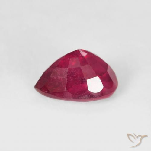 Ruby Gemstone in 6 x 4 mm (calibrated) Size for Sale, Ruby Stone in Medium Red Color