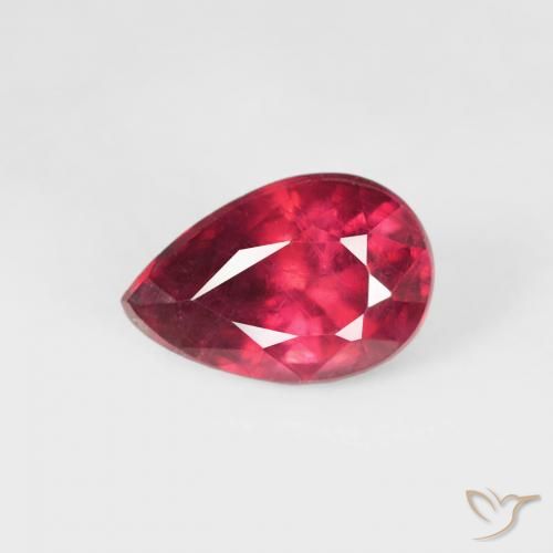 0.72ct Natural Deep Crimson Ruby, Pear Shape, VS-SI
