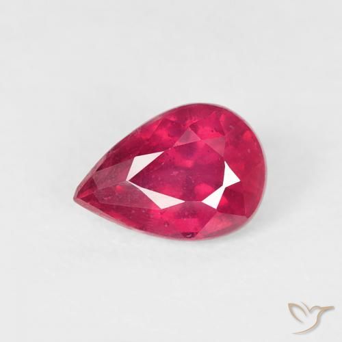 0.73ct Natural Light Red Ruby, Pear Shape, VS-SI