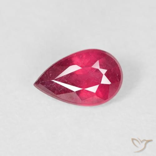 0.56ct Natural Reddish Pink Ruby, Pear Shape, VS-SI