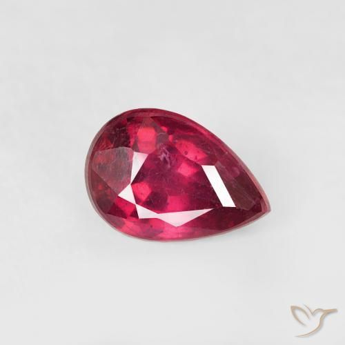 0.65 ct Red Ruby Stone, Natural Ruby in Pear Facet Shape for Sale
