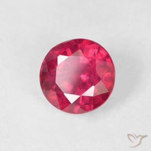1.01 ct Red Ruby Stone, Natural Ruby in Round Facet Shape for Sale
