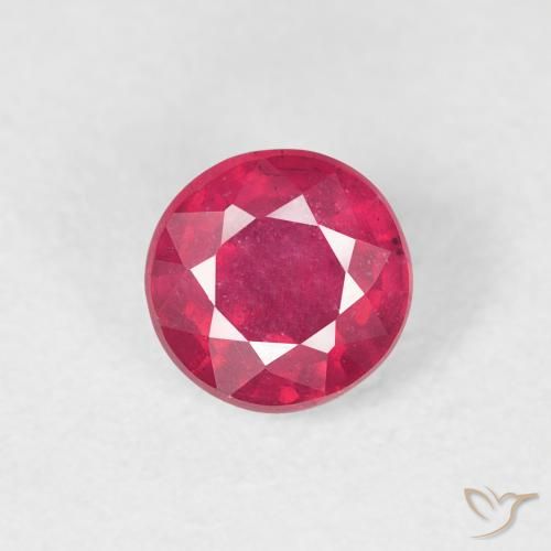 0.85ct Natural Pinkish Red Ruby, Round, VS
