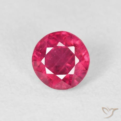0.74ct Natural Pinkish Red Ruby, Round, VS