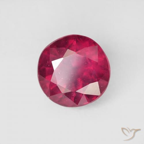 1.04 ct Red Ruby Stone, Natural Ruby in Round Facet Shape for Sale