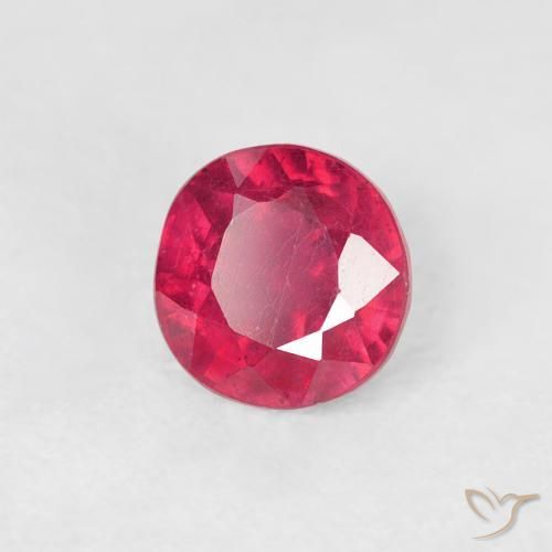 0.90 ct Red Ruby Stone, Natural Ruby in Round Facet Shape for Sale