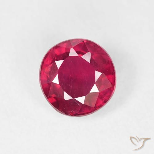 0.89ct Natural Medium Red Ruby, Round, VS