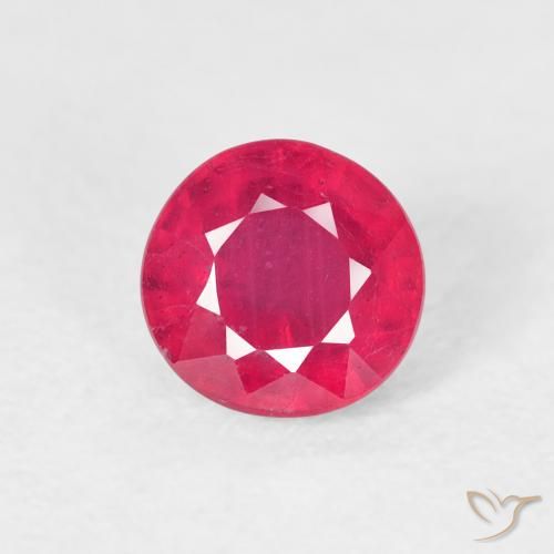 1.04ct Natural Medium Red Ruby, Round, VS