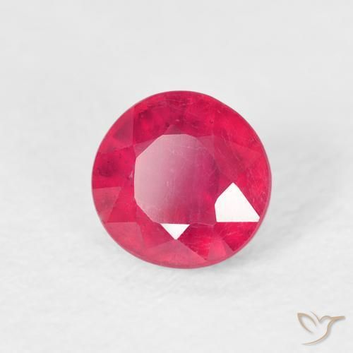 1.04 ct Red Ruby Stone, Natural Ruby in Round Facet Shape for Sale