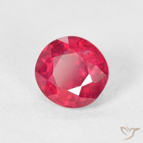 1.06 ct Red Ruby Stone, Natural Ruby in Round Facet Shape for Sale