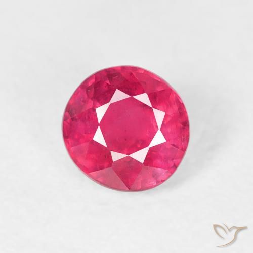 0.79ct Natural Medium Red Ruby, Round, VS
