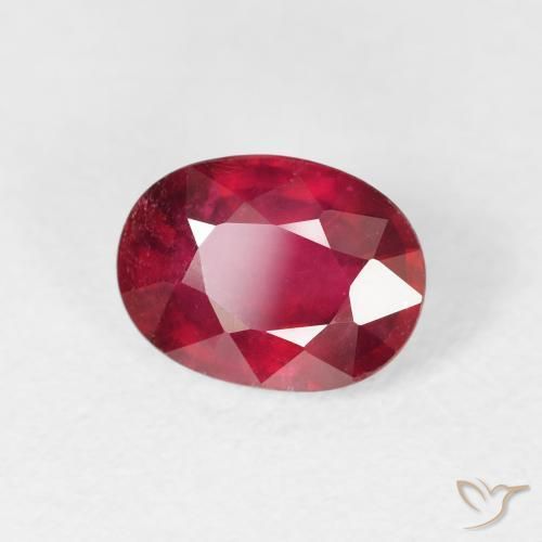 1.87 ct Red Ruby Stone, Natural Ruby in Oval Facet Shape for Sale