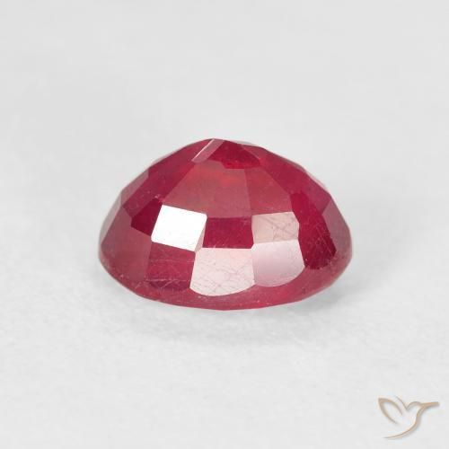 Ruby Gemstone in 8 x 6 mm (calibrated) Size for Sale, Ruby Stone in Medium Red Color