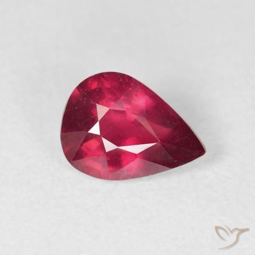 1.50 ct Red Ruby Stone, Natural Ruby in Pear Facet Shape for Sale