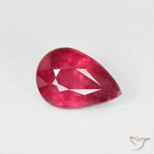 1.21 ct Red Ruby Stone, Natural Ruby in Pear Facet Shape for Sale