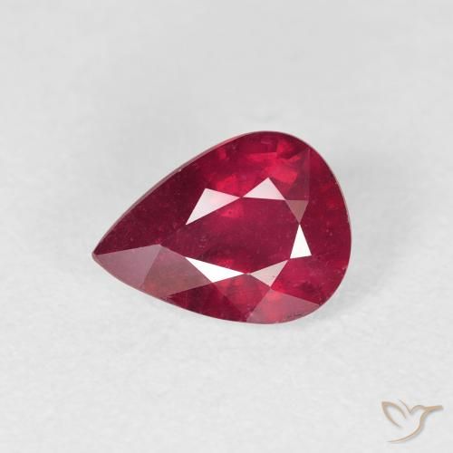 1.59ct Natural Deep Red Ruby, Pear Shape, VS-SI