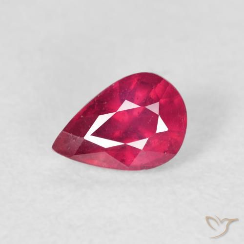 0.86ct Natural Reddish Pink Ruby, Pear Shape, VS-SI