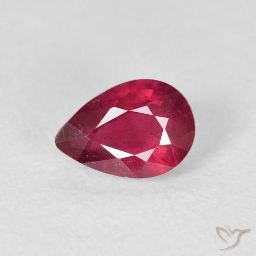 1.17ct Natural Medium Red Ruby, Pear Shape, VS-SI