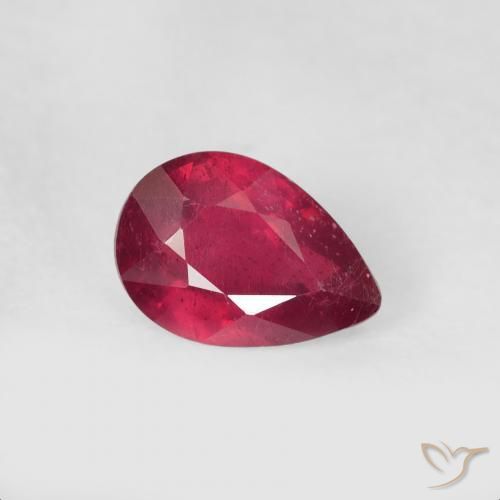 1.17 ct Red Ruby Stone, Natural Ruby in Pear Facet Shape for Sale