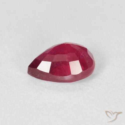 Ruby Gemstone in 7 x 5 mm (calibrated) Size for Sale, Ruby Stone in Medium Red Color
