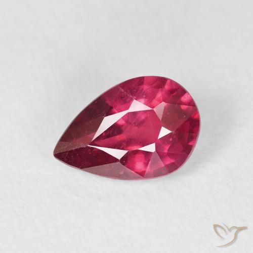 0.94ct Natural Blood Red Ruby, Pear Shape, VS-SI