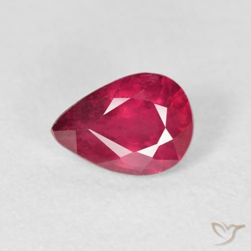1.12ct Natural Jam Red Ruby, Pear Shape, VS-SI