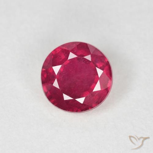 0.81ct Natural Medium Red Ruby, Round, VS