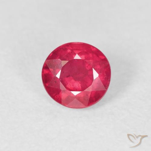0.83ct Natural Medium Red Ruby, Round, VS